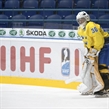 SPISSKA NOVA VES, SLOVAKIA - APRIL 13: Sweden's Adam Ahman #30 looks on during warm-up prior to preliminary round action against Russia at the 2017 IIHF Ice Hockey U18 World Championship. (Photo by Steve Kingsman/HHOF-IIHF Images)

